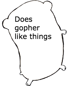 A picture of a gopher with no outline